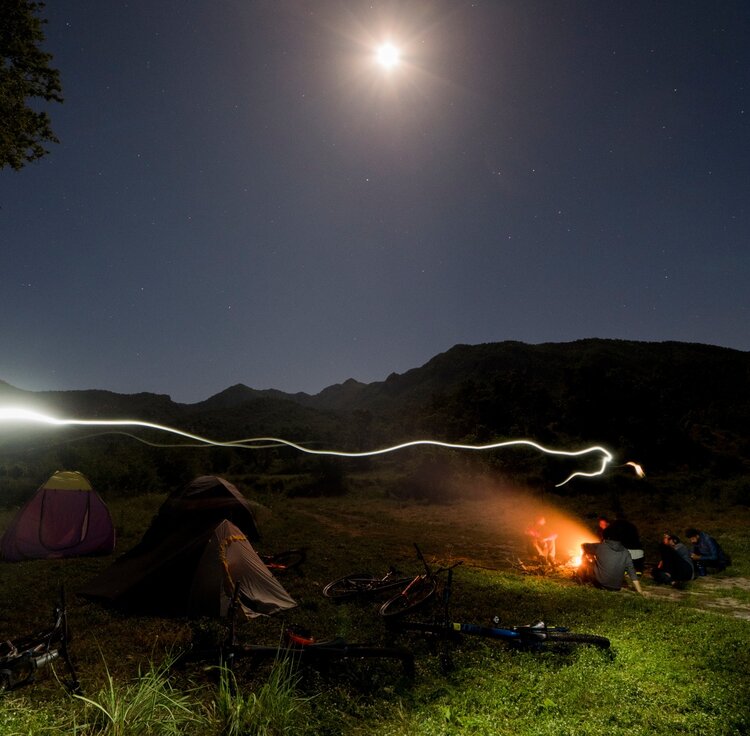 This meadow camp proved to be one of the most peaceful nights any of us had ever enjoyed, once the buzz of the mosquitoes had subsided.