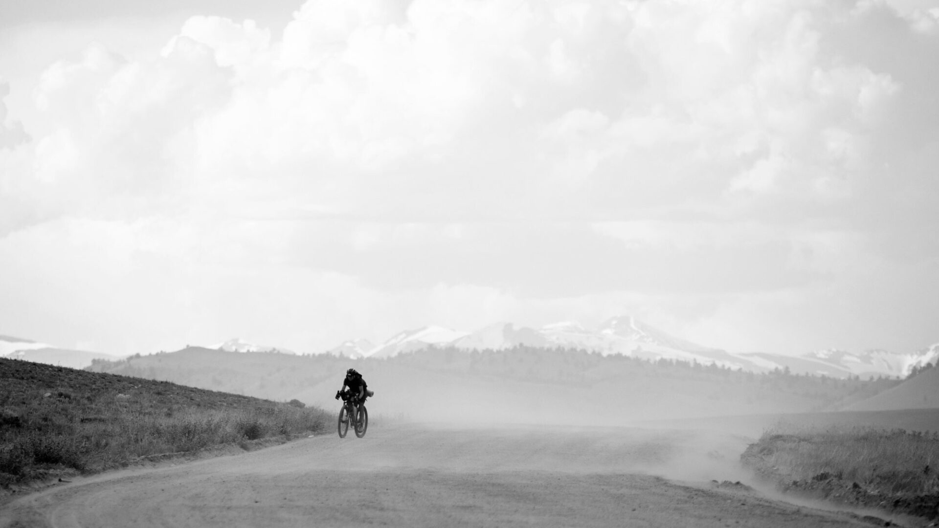 Lael Wilcox on the dusty backroads of the Wild West during the 2019 Tour Divide, a 2100 mile race down the spine of the American west, starting in Banff, Canada and ending in Antelope, New Mexico. © Rugile Kaladyte