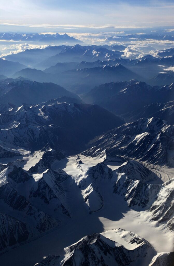 The mountains of west Zanskar seen from the air on the flight between Leh and Delhi.