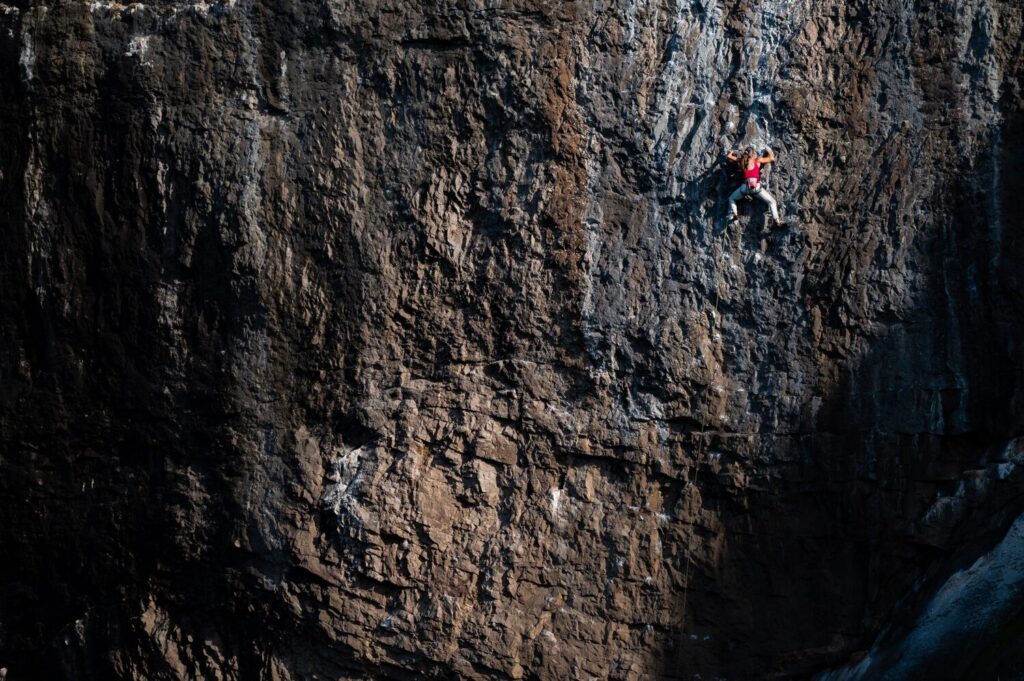 Glenda Huxter on The Shinning 8a, The Diamond Little Orme