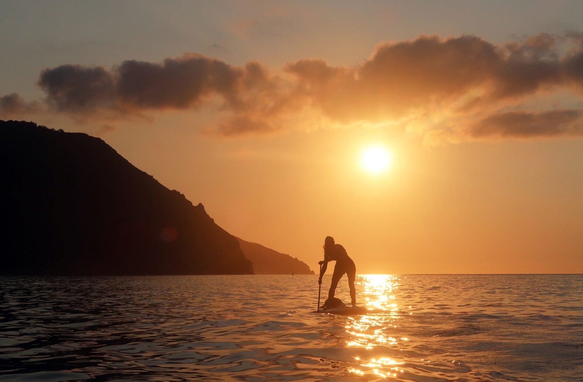 Heading west towards Woody Bay and Bull Point, North Devon, at sundown.