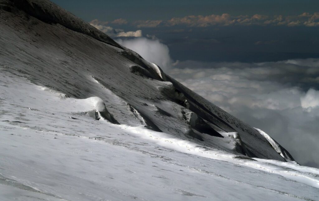 Silence and light, sun and shadow: the shifting moods of the mountain are a constant companion whilst climbing Mount Elbrus.