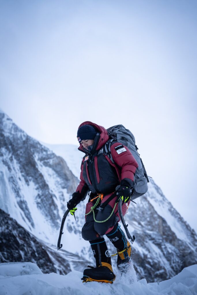 Nims on K2 in January 2021 prior to his successful first winter ascent. © Sandro Gromen-Hayes / Team Nimsdai