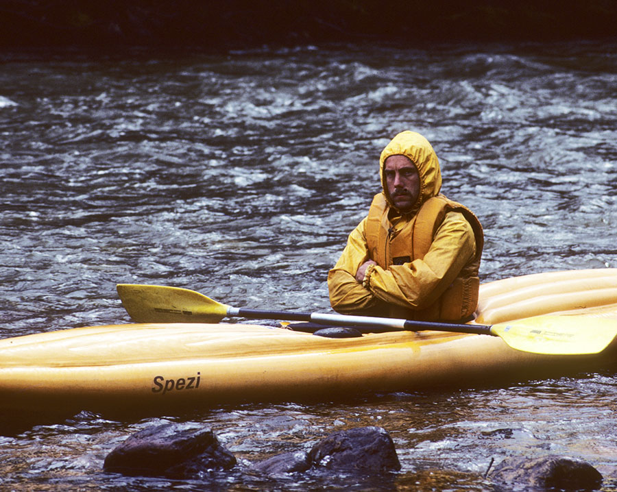 Jerry Dixon during 1980 first descent of South Fork Tatonduk River. Photo by Ron Watters.